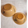 Old pottery with Brains, size: h 14 cm(jug), bowls 18x8 + 23x10 cm. (3x)