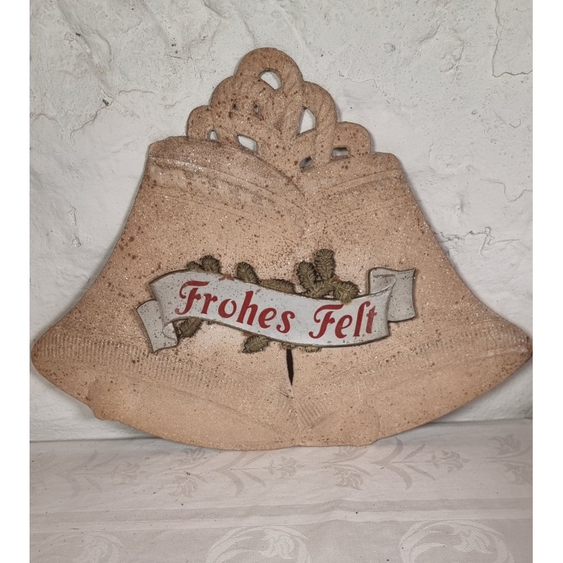 Antique cardboard ornament, "Frohes Fest", size: 36 x 49 cm.