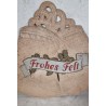 Antique cardboard ornament, "Frohes Fest", size: 36 x 49 cm.