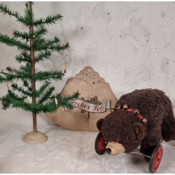 Antique cardboard ornament, "Frohes Fest", size: 36 x 49 cm.
