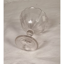 Antik sukkerskål på fod, Kastrup glasværk 1886, h: 12 cm.