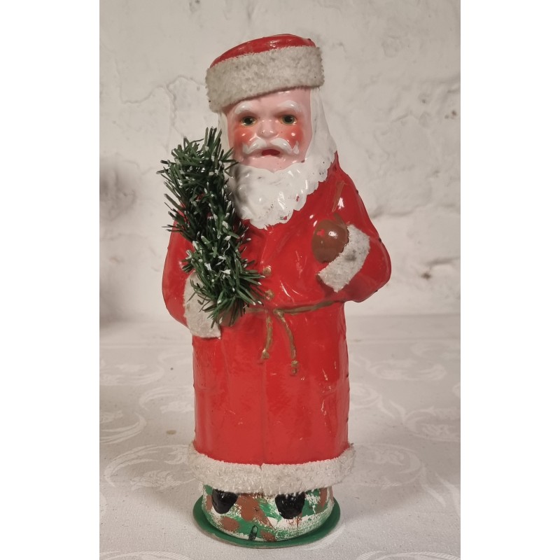 Antik candycontainer, julemand, papmaché, h: 29 cm.