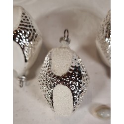 3 antique art nouveau ornaments, silver/white/snow, h: 7 cm. (3x)