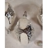 3 antikke jugend kugler, sølv, hvid, sne, h: 7 cm. (3stk)