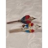 Gammelt glaspynt, 2 fugle med bred ryg, l: 11 cm. (2stk)