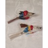 Gammelt glaspynt, 2 fugle med bred ryg, l: 11 cm. (2stk)