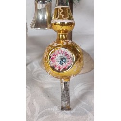 Old glass ornament, tree top, 3 refl. , h: 30 cm.
