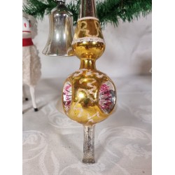 Old glass ornament, tree top, 3 refl. , h: 30 cm.