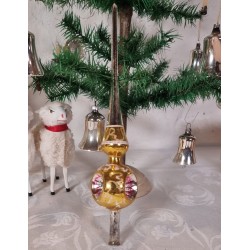 Old glass ornament, tree top, 3 refl. , h: 30 cm.