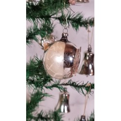 Old glass ornament, refl. with angels, h: 6 cm.