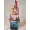 Old German Garten Zwerg with hellebard and lamp, h: 30 cm.