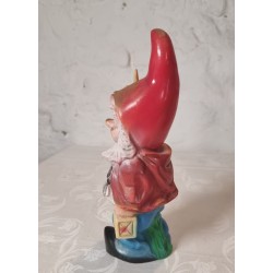 Gammel tysk havenisse med hellebard og lampe, h. 30 cm.