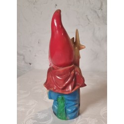 Old German Garten Zwerg with hellebard and lamp, h: 30 cm.