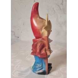 Gammel tysk havenisse med hellebard og lampe, h. 30 cm.
