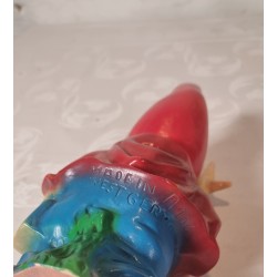 Old German Garten Zwerg with hellebard and lamp, h: 30 cm.