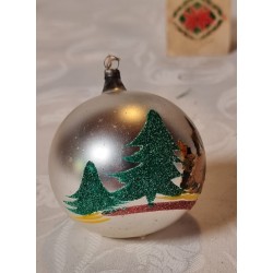 Old glass ornament, adventure ornaments with Mica, h: 7 cm.