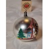Old glass ornament, adventure ornaments with Mica,  h: 7 cm.
