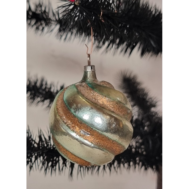 Old glass ornament, swirl ornament with Mica, h: 6,5 cm
