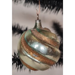 Old glass ornament, swirl ornament with Mica, h: 6,5 cm