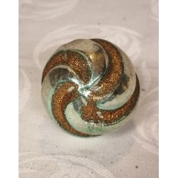 Old glass ornament, swirl ornament with Mica, h: 6,5 cm