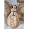 Angel in cotton with antique bisquit head, h: 12 cm.