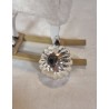Antique glass ornament, reflector with glass threads, colored, h: 5 cm.