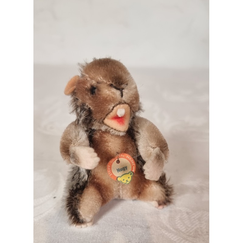Old Steiff animal, Nagy the beaver, h: 10 cm.
