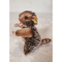 Gammelt Steiff dyr, Nagy the beaver, h: 10 cm.