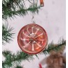Antique glass ornament, reflector with glass ornament, colored, h: 6 cm.