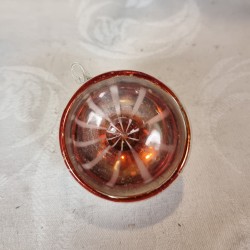 Antikt glaspynt, reflektor med glaskugle, farvede, h: 6 cm.