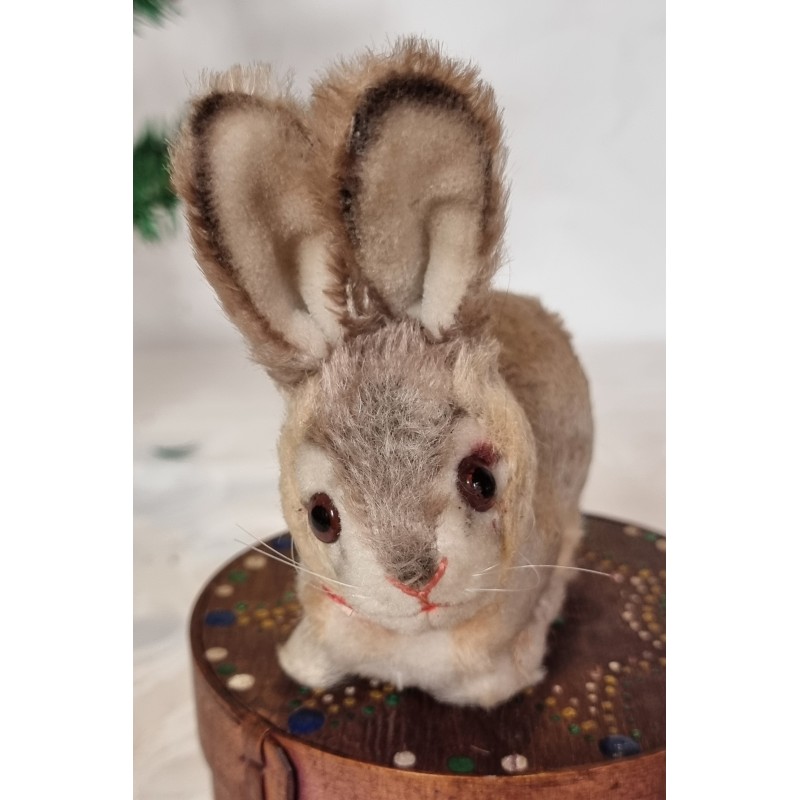 Antikt Steiff dyr, hare, h: 14 cm til ørespids.