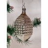 Antique glass ornament, art nouveau silver ornament/pattern, h: 7 cm.