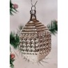 Antique glass ornament, art nouveau silver ornament/pattern, h: 7 cm.