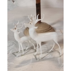 Antique Lauscha ornaments, deer, h: 10 - 12 cm.