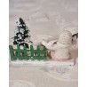 Display with snow child, cat and tree, size: 7,5 x 10 x 3 cm.
