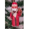 Antique Santa with a sack, cotton and papier mache, h: 14 cm.