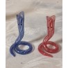 Antique glass ornament, Lauscha, faden glass, snake, blue, h: 6,5 cm.