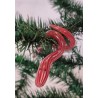 Antique glass ornament, faden glass, snake, red, h: 6,5 cm.