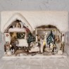 German snowhouse with 8 cotton dolls and 3 Wendt und Kühn angels, plays Christmas songs, size: 46 x 33 x22 cm.