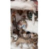 German snowhouse with 8 cotton dolls and 3 Wendt und Kühn angels, plays Christmas songs, size: 46 x 33 x22 cm.