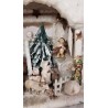 German snowhouse with 8 cotton dolls and 3 Wendt und Kühn angels, plays Christmas songs, size: 46 x 33 x22 cm.