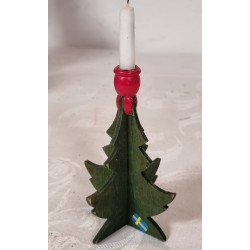Swedish Christmas tree/wood with 1 candle holder, h: 13 cm.