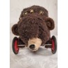 Old Steiff bear on wheel, size: 33 x 57 cm.