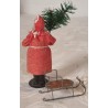 Antik julemand med slæde, candycontainer, h: 14,5 cm (julemand)