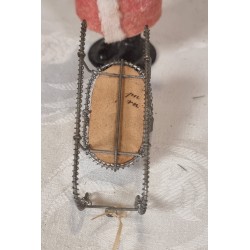 Antique Santa with a sledge, candycontainer, h: 14,5 cm (Santa)