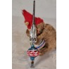 Old glass ornament, tree top, colored, pattern, h: 22 cm.