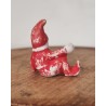 Antik bisquit nisse med snebold, h: 3,3 cm.