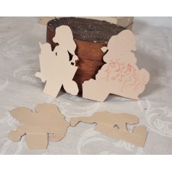 Old Iben Clante paper elves, h: 11,5 cm (the highest). (4x)