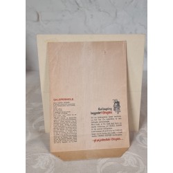 Gammel reklame julekalender og julepose fra Brugsen, mål: 21,5x21,5 + 24x15,5 cm.