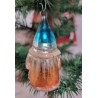 Antique glass ornament, Santa with a spruce branch, h: 8 cm.